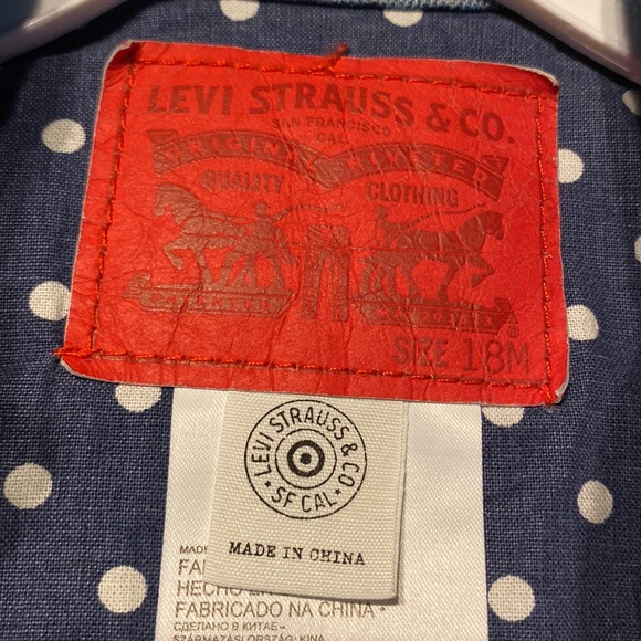 Levi's Denim Trucker Jacket Infant Size 18 M Levi’s Jean Jacket Baby Jacket Blue - Picture 6 of 14